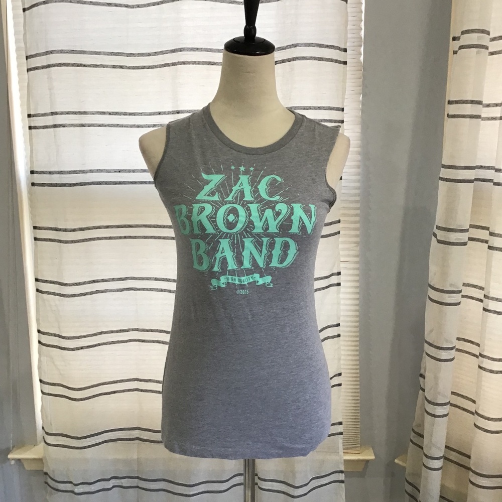 Zac Brown Band Women Size SM Cotton Sleeveless T-Shirt 2015 Tour Country Music - Picture 1 of 9